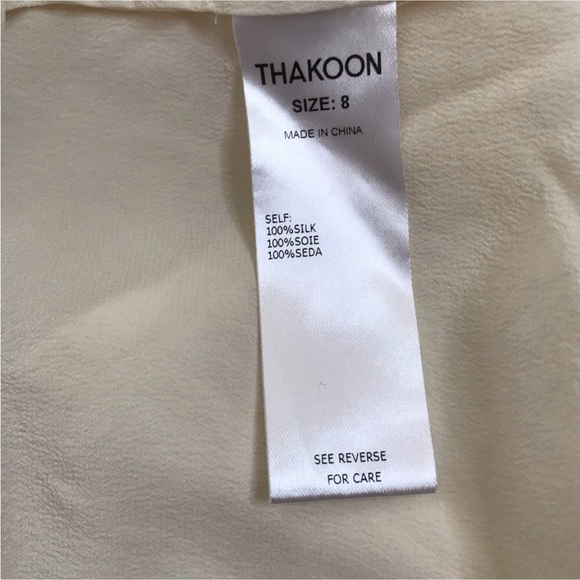 Thakoon 8 ivory silk long sleeve blouse off white silk - Picture 14 of 14